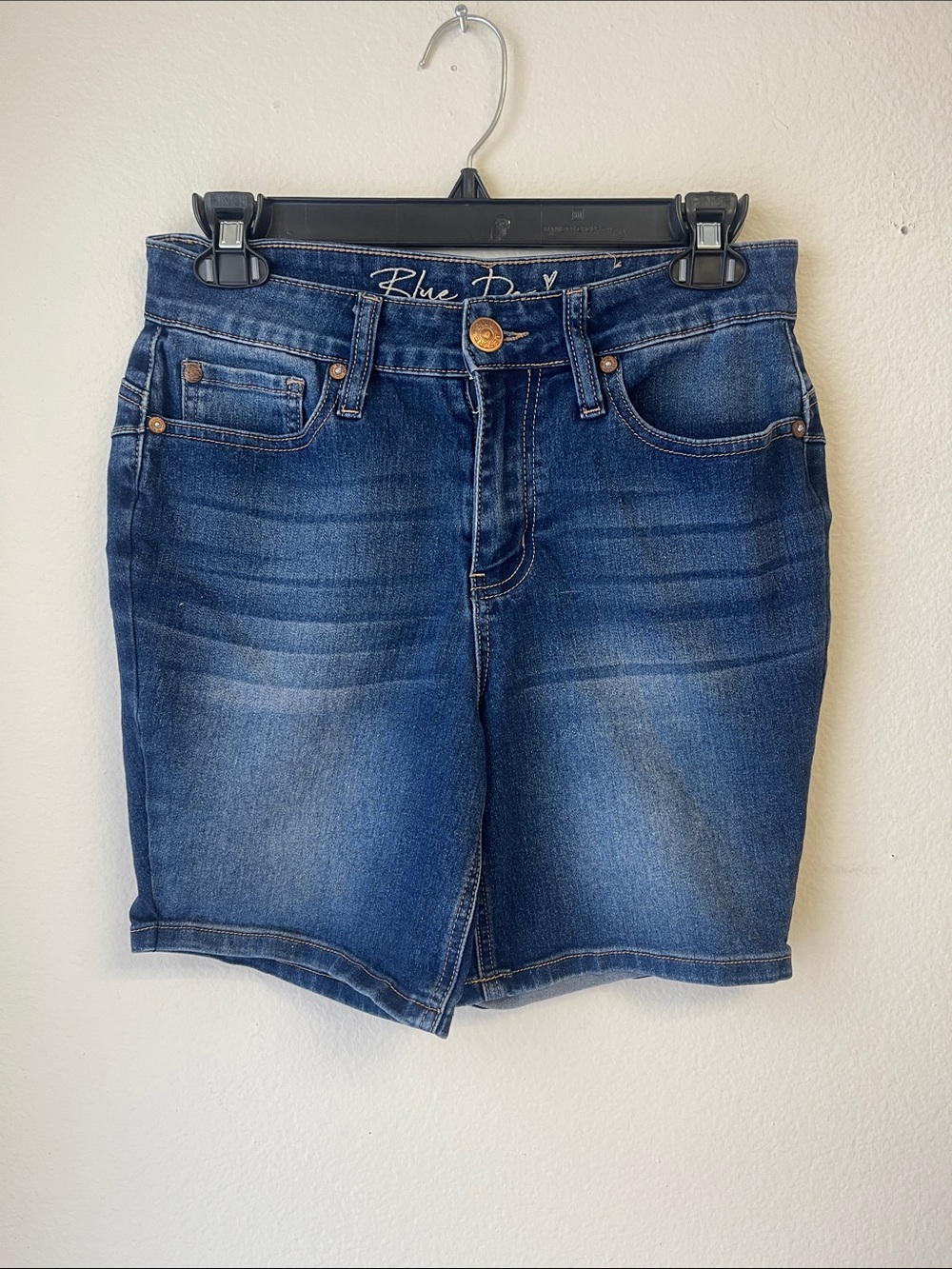Blue Denim High-Rise Jean Shorts by Blue Bay